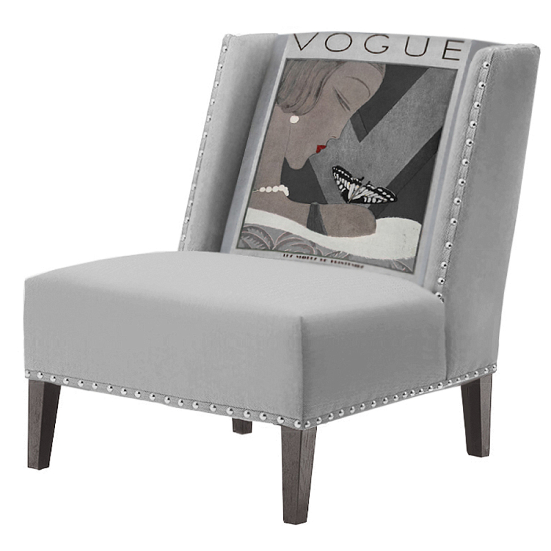 FUN Armchair  Vogui II Gray Дизайнерское кресло с цветным принтом Серый в Уфе | Loft Concept 