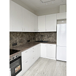 Угловой кухонный гарнитур белый и столешница под мрамор Gene Kitchen Set варинант исполнения - 2 | Loft Concept в Уфе