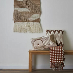 Чехол на подушку с вышивкой в виде геометрических узоров Beige Calista Rect варинант исполнения - 6 | Loft Concept в Уфе