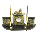 Настольный письменный набор из змеевика и бронзы с декором в виде льва Successful Leader варинант исполнения - 1 | Loft Concept в Уфе