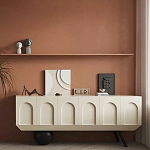 Дизайнерский комод с фактурным фасадом и чёрной ножкой в форме шара Samanta варинант исполнения - 4 | Loft Concept в Уфе