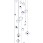 Каскадная люстра с плафонами в виде хрустальных сфер Esme Sphere Crystal Chrome Cascade Chandelier 25 варинант исполнения - 2 | Loft Concept в Уфе