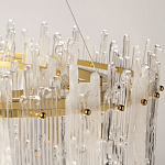 Люстра круглая с прозрачными стержнями разной длины Textured Glass Chandelier варинант исполнения - 7 | Loft Concept в Уфе