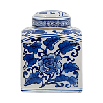 Ваза с крышкой в китайском стиле Oriental Blue & White Ornament Vases варинант исполнения - 2 | Loft Concept в Уфе