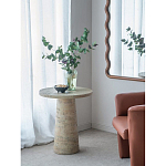 Столик приставной с круглой столешницей Textured Cream Table варинант исполнения - 7 | Loft Concept в Уфе