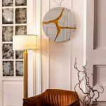 Зеркало кругле с декоративной золотой вставкой Golden Tree варинант исполнения - 3 | Loft Concept в Уфе