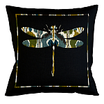 Подушка декоративная стрекоза сине-зелёный орнамент Ikat Pattern варинант исполнения - 1 | Loft Concept в Уфе