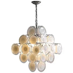 Люстра  с каскадом из круглых декоративных элементов  White Clear Glass Chandelier варинант исполнения - 1 | Loft Concept в Уфе