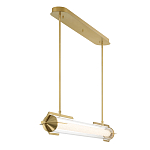 Подвесной светильник линейный золотого цвета с длинной цилиндрической стеклянной трубкой Eurofase варинант исполнения - 4 | Loft Concept в Уфе