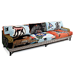 Большой Трехместный Диван с цветным принтом Qalakabusha Large Sofa варинант исполнения - 3 | Loft Concept в Уфе