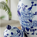 Ваза с крышкой и синим цветочным узором Blue & White Ornament  варинант исполнения - 6 | Loft Concept в Уфе