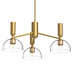 Люстра с 3-мя прозрачными полусферическими плафонами из стекла Alora Mood варинант исполнения - 1 | Loft Concept в Уфе