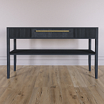 Дизайнерская Консоль с полкой и ящиком Primo Черный дуб варинант исполнения - 1 | Loft Concept в Уфе