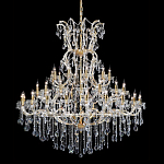 Люстра многоярусная с 53-мя лампочками и прозрачными хрустальными подвесками на основании золотого цвета Crystal lamps варинант исполнения - 1 | Loft Concept в Уфе