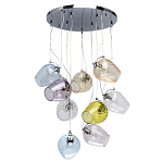 Люстра каскадная с 9-ю разноцветными стеклянными плафонами Kaleido варинант исполнения - 2 | Loft Concept в Уфе