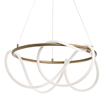 Люстра подвесная круглая золотого цвета с белыми изогнутыми световыми линиями Luke Lampco Tracer Lamp варинант исполнения - 1 | Loft Concept в Уфе