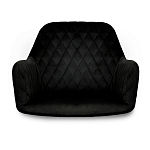 Стул с мягкой черной обивкой из велюра и подъемно-поворотным механизмом на колесиках Harper Black варинант исполнения - 3 | Loft Concept в Уфе