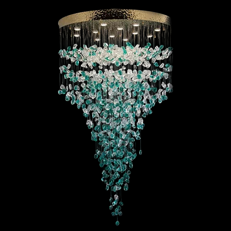 Люстра зеленая каскадная Green Light CascadeDroplet Chandelier Золотой Прозрачный Зеленый Люстра зеленая каскадная Green Light CascadeDroplet Chandelier Золотой Прозрачный Зеленый в Уфе | Loft Concept