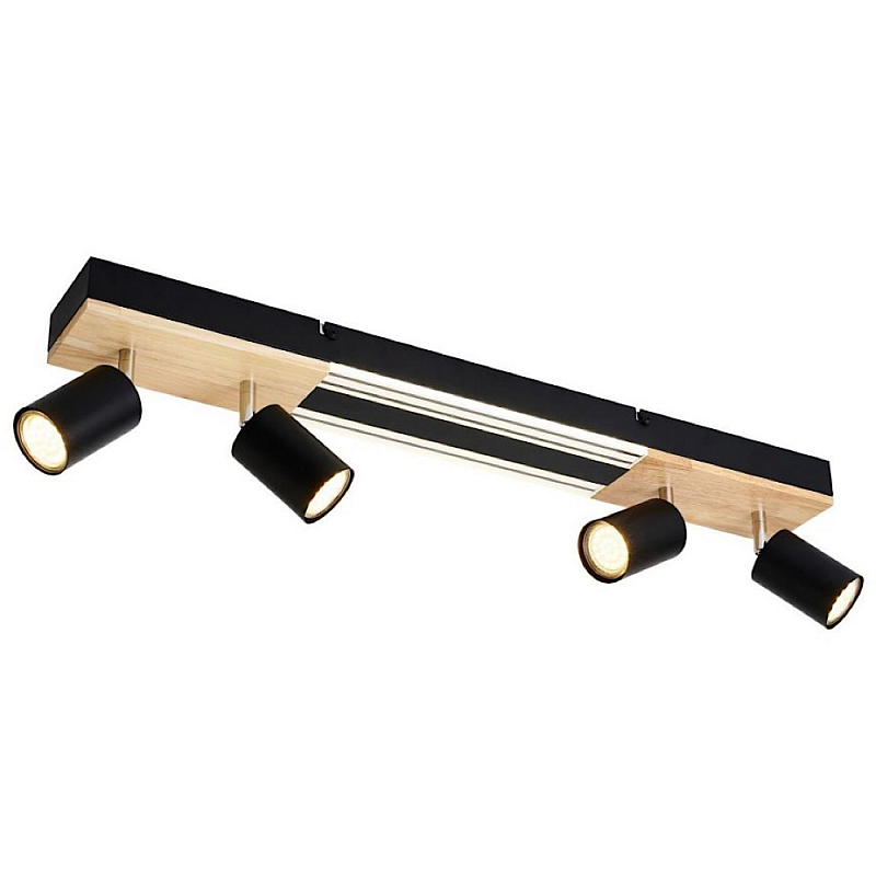 Потолочный светильник черный 70см GAVIN WOOD Черный матовый Прозрачный в Уфе | Loft Concept 