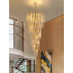 Люстра многоярусная с каркасом из металла и прозрачными подвесками FAIRYTREE Light варинант исполнения - 6 | Loft Concept в Уфе