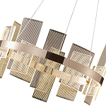 Люстра подвесная круглая с рифлёными прозрачными элементами и золотым основанием Aurea Vista варинант исполнения - 2 | Loft Concept в Уфе