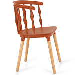 Пластиковый стул на ножках из массива бука Ferret Spiral Brown варинант исполнения - 3 | Loft Concept в Уфе