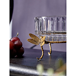 Чаша из прозрачного стекла на бронзовых ножках в виде стрекоз Eden Garden варинант исполнения - 4 | Loft Concept в Уфе