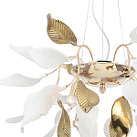 Люстра подвесная с белыми матовыми и золотыми глянцевыми листьями Wintery flovers варинант исполнения - 3 | Loft Concept в Уфе