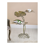 Столик приставной с тремя столешницами Тропические листья Tropical Forest gold варинант исполнения - 5 | Loft Concept в Уфе