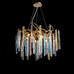 Люстра на подвесе с каркасом из металла и цветными подвесками из стекла Droplet Chandelier варинант исполнения - 3 | Loft Concept в Уфе