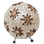 Настольная лампа из перламутра на металлическом каркасе Indonesian Ball варинант исполнения - 1 | Loft Concept в Уфе