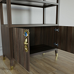 Стеллаж со стеклянными полками Elsa Dreams Walnut варинант исполнения - 5 | Loft Concept в Уфе