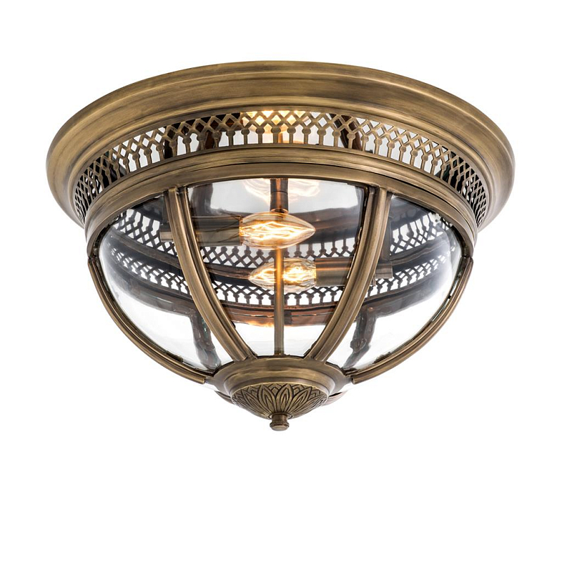Потолочный светильник Ceiling Lamp Residential Antique brass Латунь Античная полированная Прозрачное Стекло в Уфе | Loft Concept 