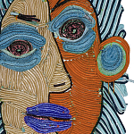 Арт-Объект плетеный из нитей Абстрактный портрет Joana Schneider  варинант исполнения - 1 | Loft Concept в Уфе