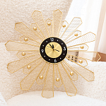 Часы настенные из металла в виде солнца с чёрным циферблатом Mirror Tower Clock варинант исполнения - 4 | Loft Concept в Уфе