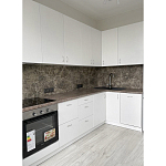 Угловой кухонный гарнитур белый и столешница под мрамор Gene Kitchen Set варинант исполнения - 3 | Loft Concept в Уфе