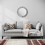 Настенное зеркало круглой формы в черной металлической раме BUBBLE MIRROR BLACK варинант исполнения - 3 | Loft Concept в Уфе