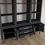 Модульный стеллаж Primo из трех составных элементов Черный дуб варинант исполнения - 4 | Loft Concept в Уфе