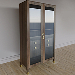 Дизайнерский шкаф витрина Elsa Dreams Walnut с 4-мя ящиками варинант исполнения - 3 | Loft Concept в Уфе