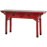 Деревянная консоль в китайском стиле с 2-мя ящиками с резным декором красная Yan Chinese Console Table варинант исполнения - 2 | Loft Concept в Уфе
