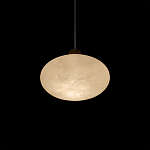 Подвесной светильник с плафоном в виде эллипса из белого алебастра Cryptocrystalline Stone варинант исполнения - 4 | Loft Concept в Уфе