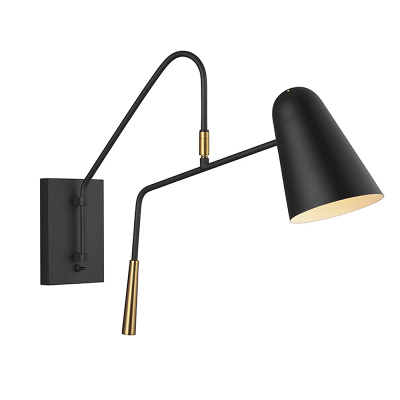 Бра черного цвета с конусным плафоном Feiss Черный Латунь в Уфе | Loft Concept 