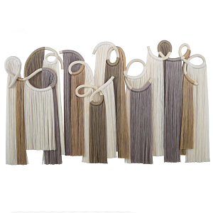 Настенный декор с бахромой белого и бежевого цвета Abstraction I