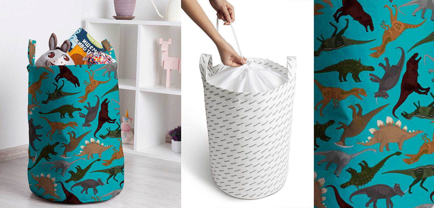 Корзина Turquoise Dinosaurs Basket Корзина Turquoise Dinosaurs Basket - Loft-Concept в Уфе