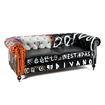 Диван Честерфильд граффити graffiti Orange Sofa натуральная кожа варинант исполнения - 2 | Loft Concept в Уфе