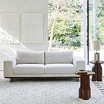 Круглый приставной стол из массива ореха Balu Wooden Side Table варинант исполнения - 6 | Loft Concept в Уфе