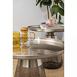 Кофейный столик с основанием из закаленного стекла Classic Round Gray Table варинант исполнения - 3 | Loft Concept в Уфе