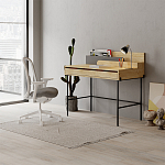 Стол письменный с выдвижным ящиком цвета древесины LEILA WORKING TABLE OAK ANTHRACITE варинант исполнения - 8 | Loft Concept в Уфе