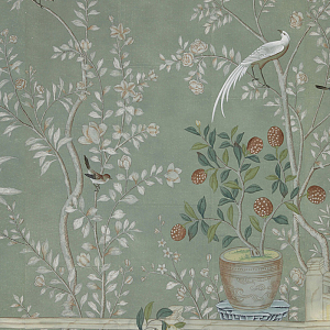 Обои ручная роспись Salon Vert Blue Grey