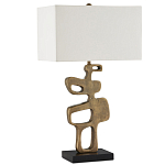 Настольная лампа с фигурным каркасом и прямоугольным тканевым абажуром Brutalist Profile варинант исполнения - 4 | Loft Concept в Уфе